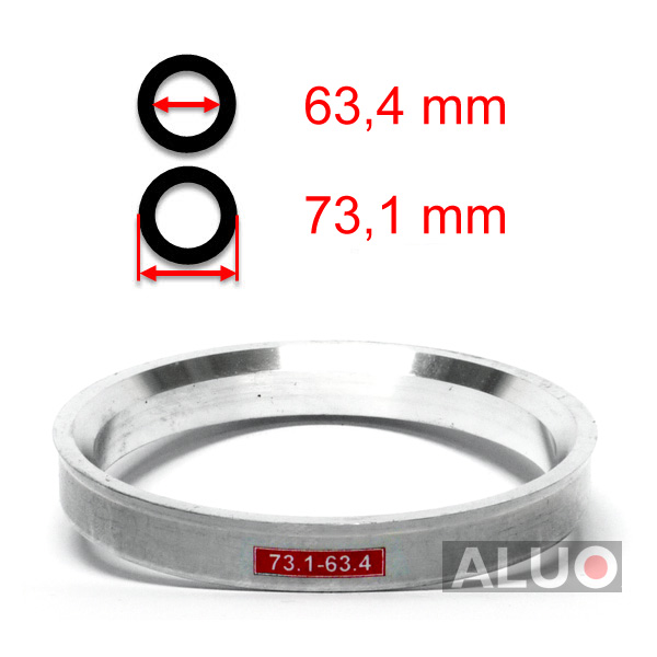 Alumiinium tsentreerimisrõngad 73,1 - 63,4 mm ( 73.1 - 63.4 )