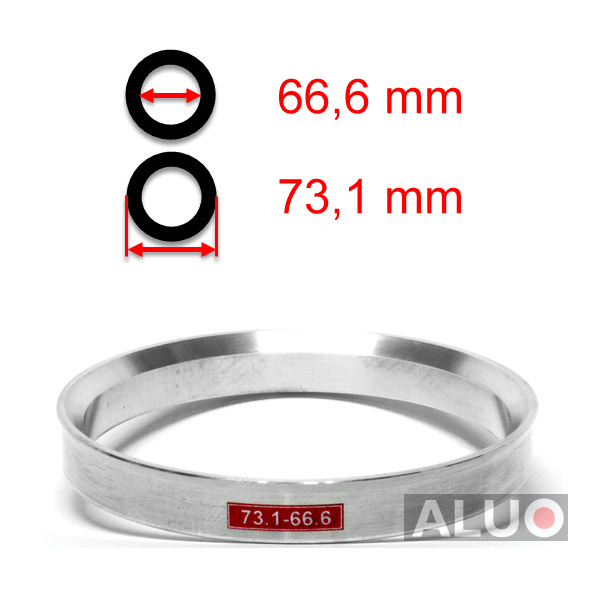 Alumiinium tsentreerimisrõngad 73,1 - 66,6 mm ( 73.1 - 66.6 )