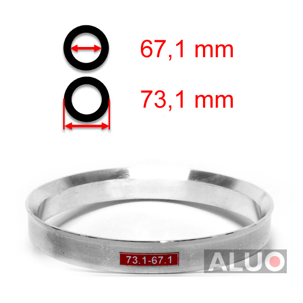 Alumiinium tsentreerimisrõngad 73,1 - 67,1 mm ( 73.1 - 67.1 )