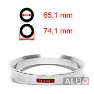 Alumiinium tsentreerimisrõngad 74,1 - 65,1 mm ( 74.1 - 65.1 )